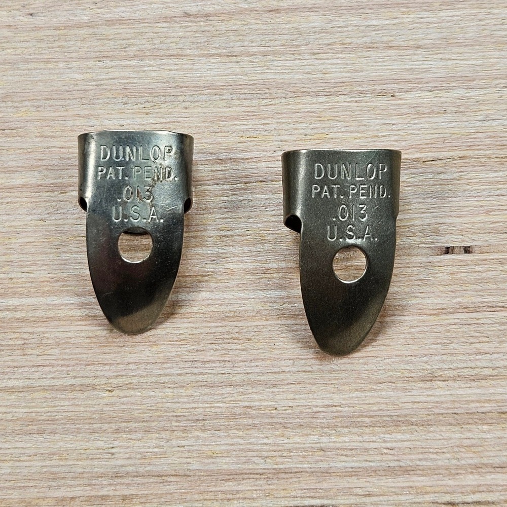 Dunlop Finger Picks Unisex .013 Silver Vintage Metal USA Banjo Guitar Accessory
